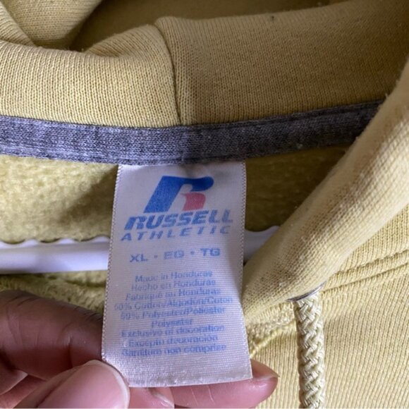 Russell Athletic Men's Yellow Logo Print 'PHOENIX' Sweatshirt Hoodie - Picture 5 of 11